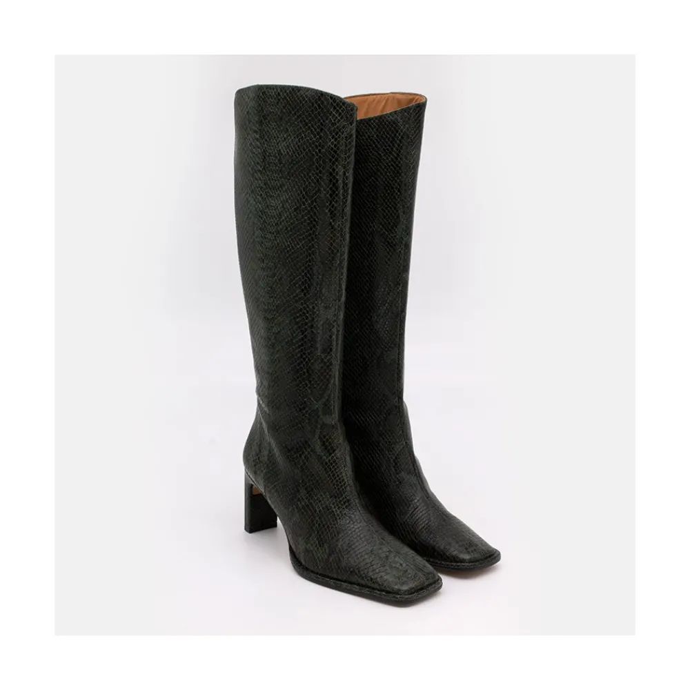 ANGEL ALARCON Benazir - Bota De Cana Alta Con Tacon Sale