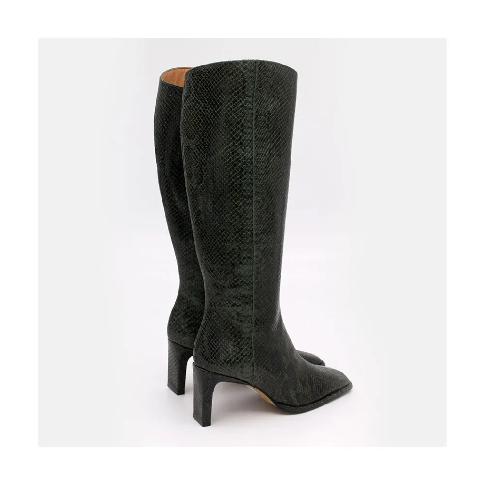 ANGEL ALARCON Benazir - Bota De Cana Alta Con Tacon Sale