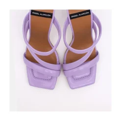ANGEL ALARCON Cameron - Sandalias De Piel Brillante Con Tiras Anchas Acolchadas Y Tacon Alto New