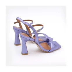 ANGEL ALARCON Carole - Sandalia De Fiesta Con Tacon De Piel Metalizada Outlet