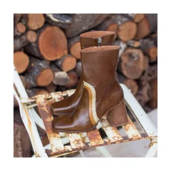 ANGEL ALARCON Celine - Botines De Piel Con Adorno De Color Sale