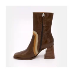 ANGEL ALARCON Celine - Botines De Piel Con Adorno De Color Sale