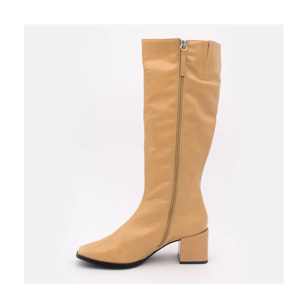 ANGEL ALARCON Fontella - Botas Comodas De Cana Alta Con Tacon Medio