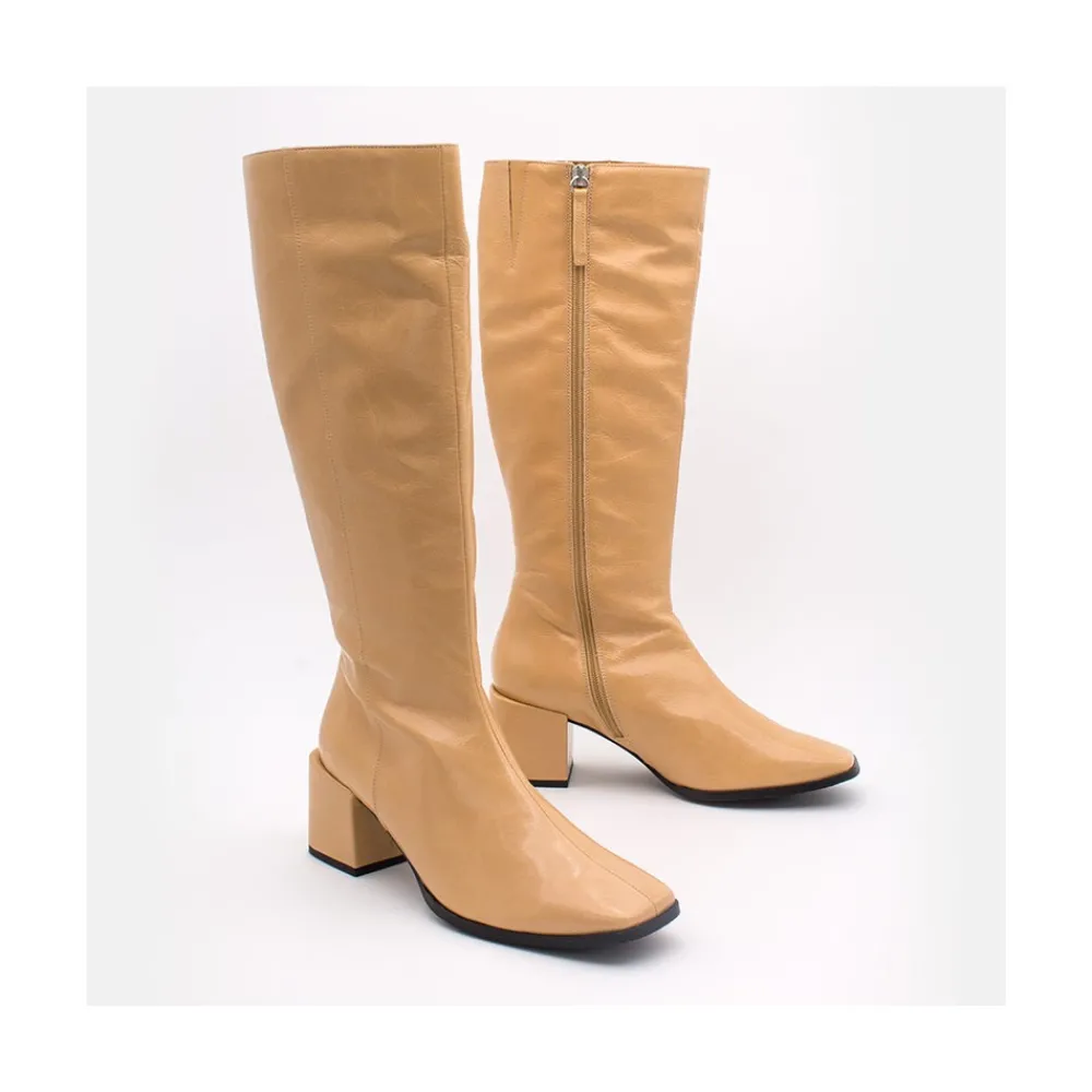 ANGEL ALARCON Fontella - Botas Comodas De Cana Alta Con Tacon Medio