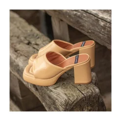 ANGEL ALARCON Gabrielle - Mule Acolchado De Tacon Alto Ancho Y Plataforma Online