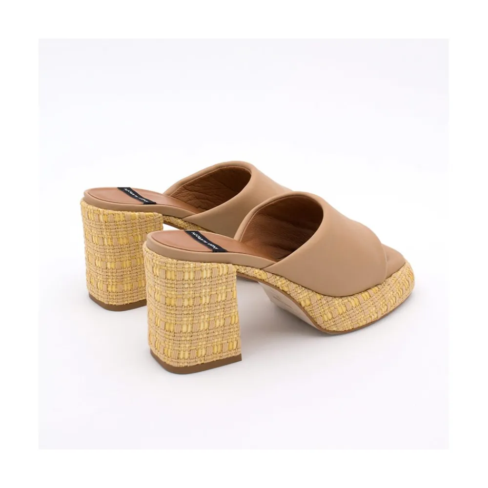 ANGEL ALARCON Gabrielle - Mule Acolchado De Tacon Alto Ancho Y Plataforma Outlet