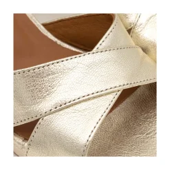 ANGEL ALARCON Helleny - Sandalias Metalizadas Con Plataforma Y Tacon Ancho Discount