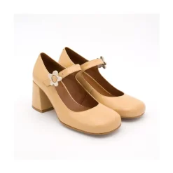 ANGEL ALARCON Jett Flower - Zapatos Mary Jane Con Hebilla De Flor Y Tacon Ancho Hot