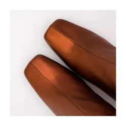 ANGEL ALARCON Lauryn - Botines Metalizados De Piel Con Tacon Ancho Clearance