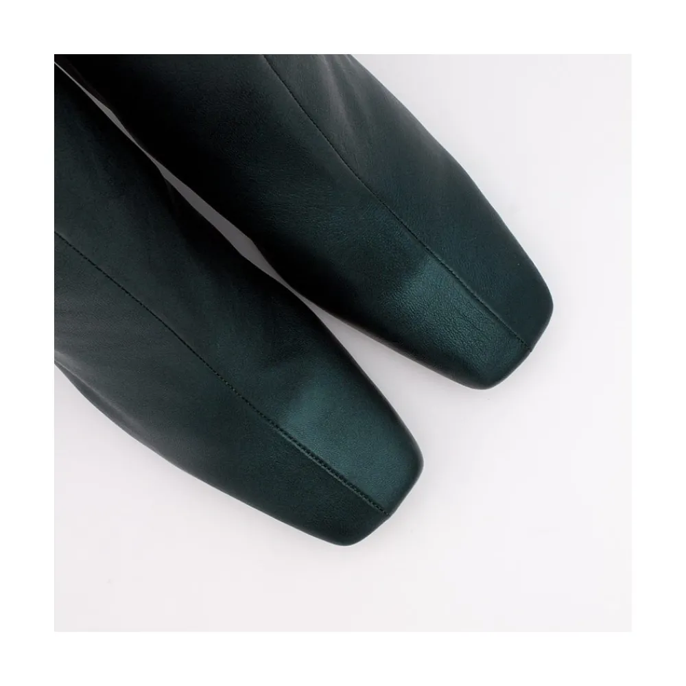 ANGEL ALARCON Lauryn - Botines Metalizados De Piel Con Tacon Ancho Discount