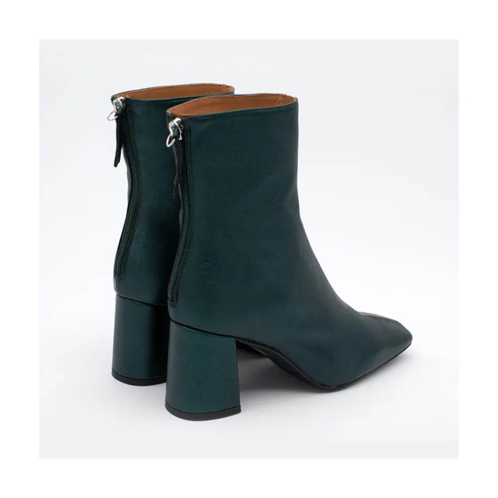 ANGEL ALARCON Lauryn - Botines Metalizados De Piel Con Tacon Ancho Discount