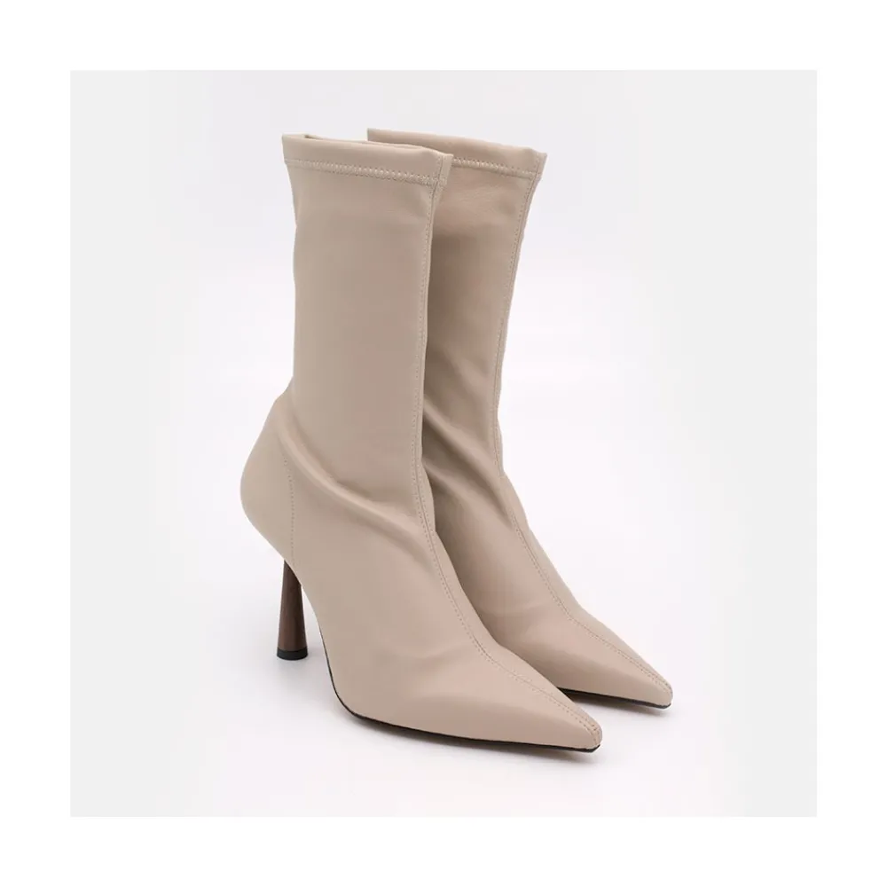 ANGEL ALARCON Lori - Botin Elastico Con Tacon Alto Y Punta Fina