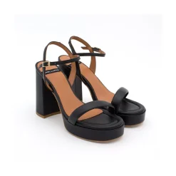 ANGEL ALARCON Mandy - Sandalia De Piel Acolchada Con Tacon Muy Alto Ancho Y Plataforma Discount
