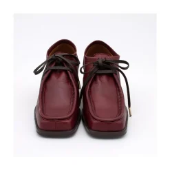 ANGEL ALARCON Milla - Zapato De Piel Con Cordoneras Y Tacon Ancho Online