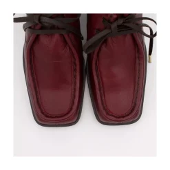ANGEL ALARCON Milla - Zapato De Piel Con Cordoneras Y Tacon Ancho Online