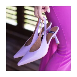 ANGEL ALARCON Monicamin - Stiletto Destalonado De Piel Con Tacon Medio Outlet