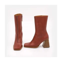 ANGEL ALARCON Motagua - Botas De Mujer De Piel Con Tacon De Bloque Robusto Discount