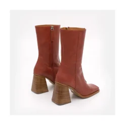 ANGEL ALARCON Motagua - Botas De Mujer De Piel Con Tacon De Bloque Robusto Discount