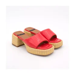 ANGEL ALARCON Nova - Mule Colchado Con Tacon Ancho Y Plataforma Clearance