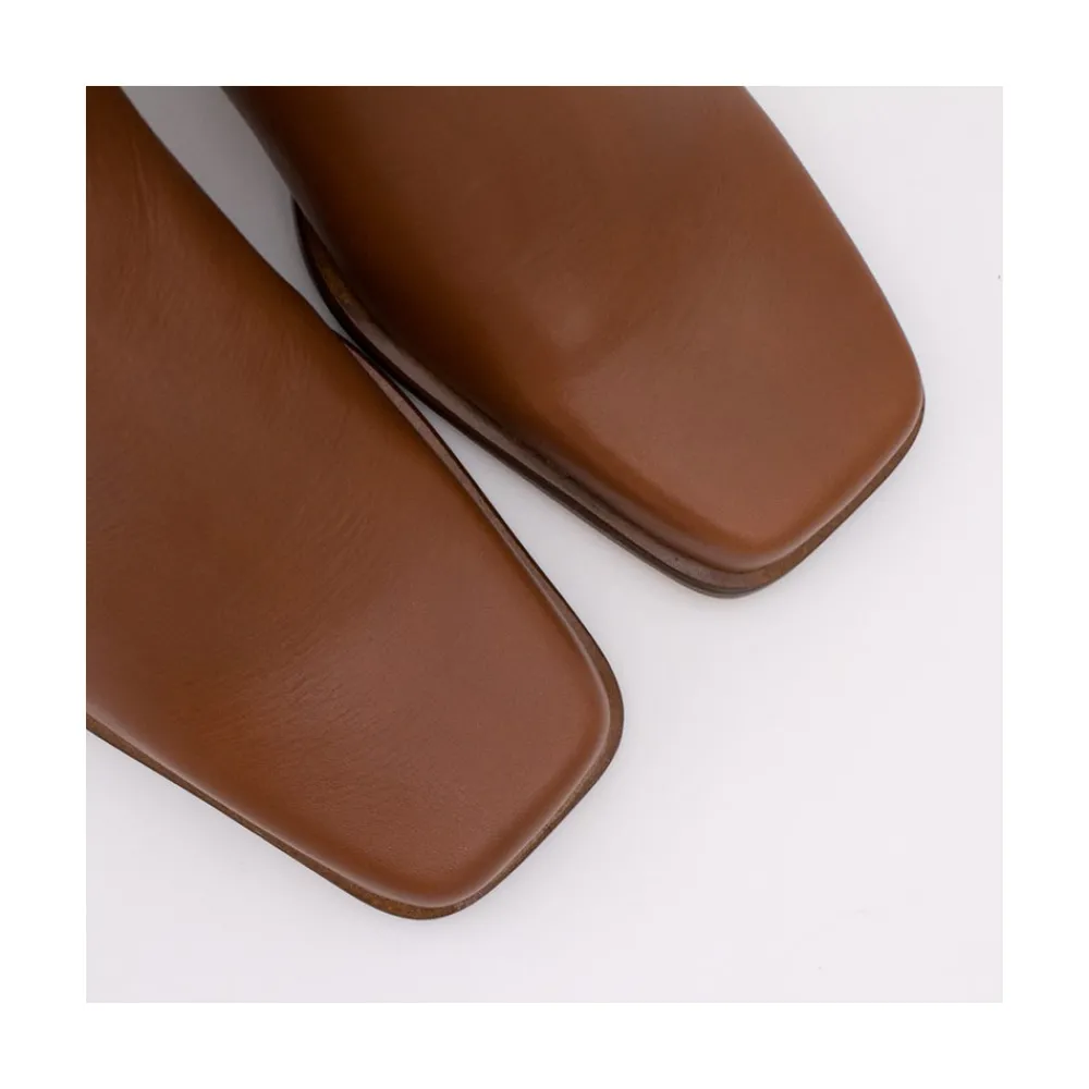 ANGEL ALARCON Oconnor - Botin De Piel Con Tacon Ancho Con Cremallera Clearance