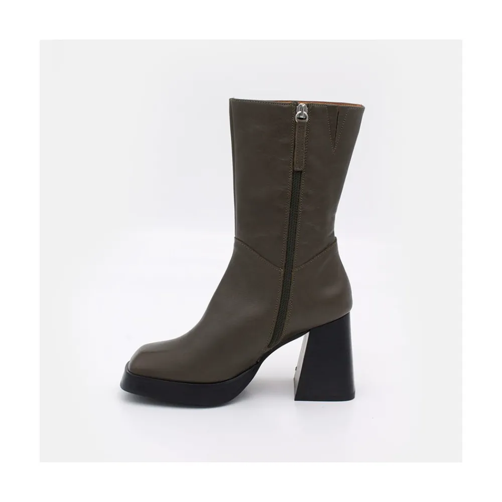 ANGEL ALARCON Olama - Botas De Mujer Comodas De Piel Con Tacon Chunky Y Plataforma Sale
