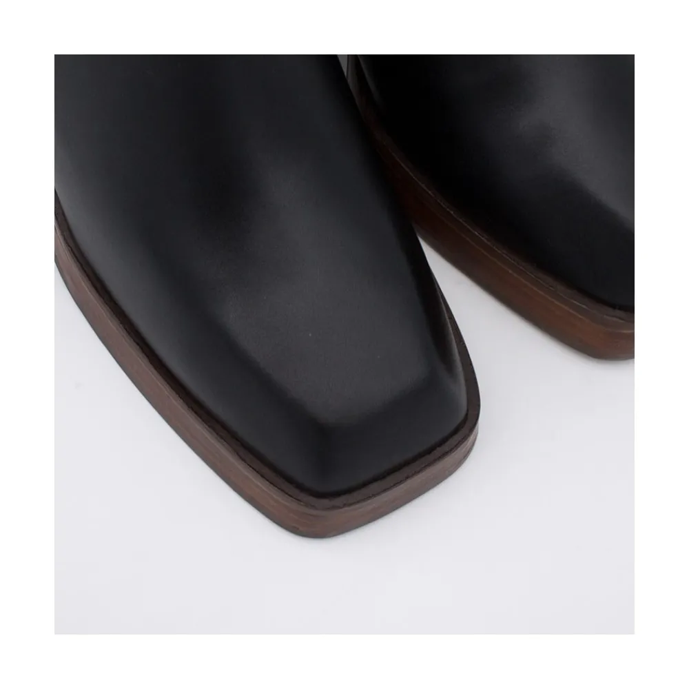 ANGEL ALARCON Olama - Botas De Mujer Comodas De Piel Con Tacon Chunky Y Plataforma Hot