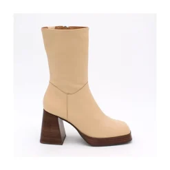 ANGEL ALARCON Olama - Botas De Mujer Comodas De Piel Con Tacon Chunky Y Plataforma Sale