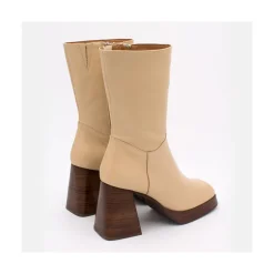 ANGEL ALARCON Olama - Botas De Mujer Comodas De Piel Con Tacon Chunky Y Plataforma Sale