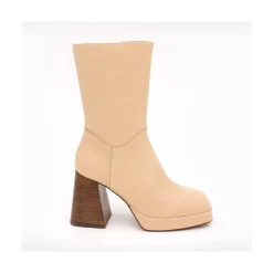 ANGEL ALARCON Olama - Botas De Mujer Comodas De Ante Con Tacon Chunky Y Plataforma Sale