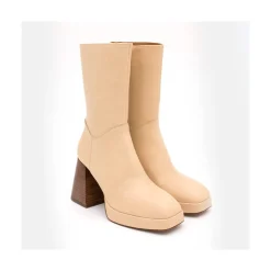 ANGEL ALARCON Olama - Botas De Mujer Comodas De Ante Con Tacon Chunky Y Plataforma Sale
