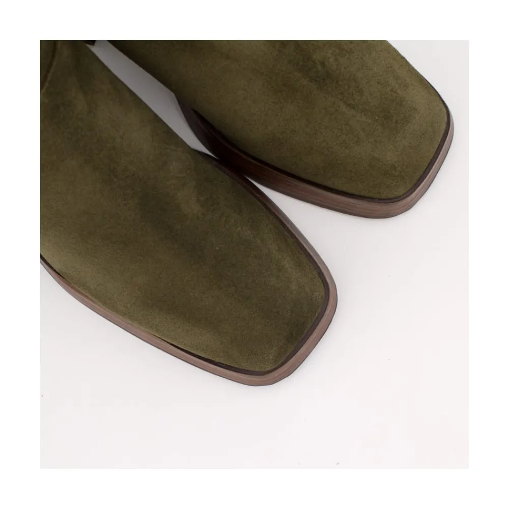 ANGEL ALARCON Olama - Botas De Mujer Comodas De Ante Con Tacon Chunky Y Plataforma Clearance