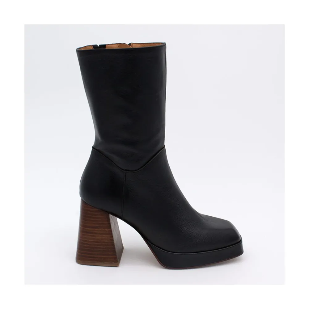 ANGEL ALARCON Olama - Botas De Mujer Comodas De Ante Con Tacon Chunky Y Plataforma New
