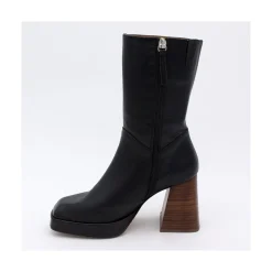 ANGEL ALARCON Olama - Botas De Mujer Comodas De Ante Con Tacon Chunky Y Plataforma New