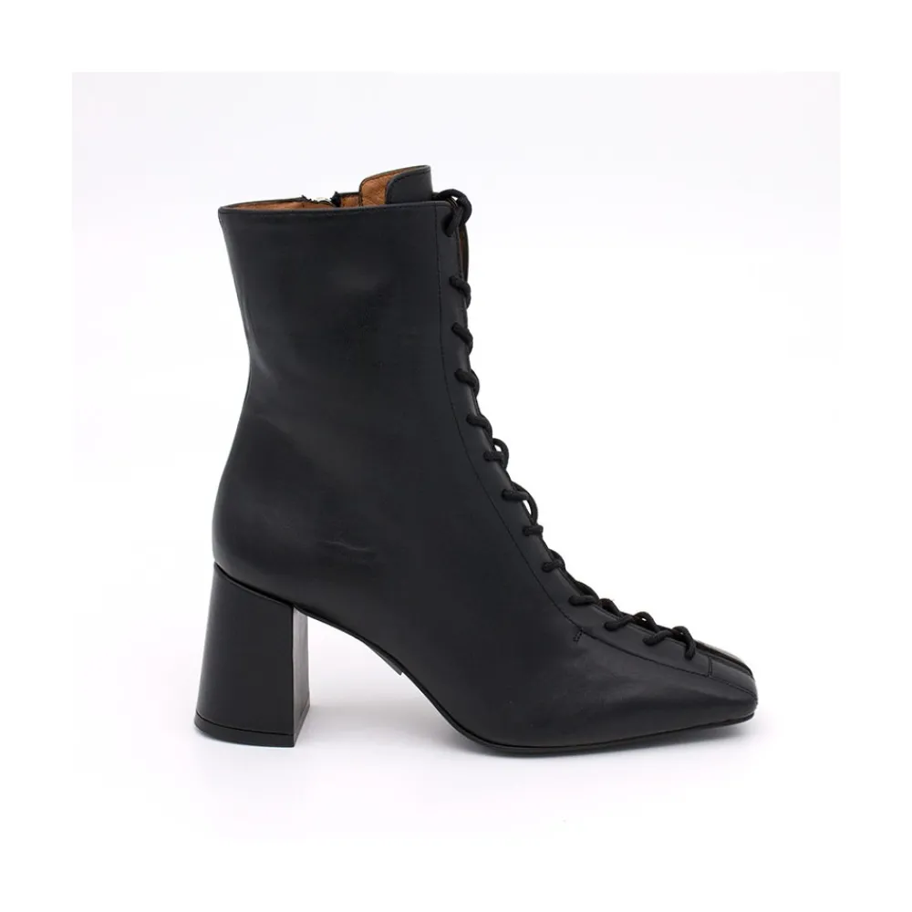ANGEL ALARCON Pacuare - Botines Con Cordoneras Y Cremallera Con Tacon Ancho New