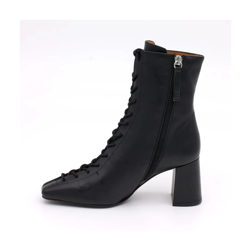 ANGEL ALARCON Pacuare - Botines Con Cordoneras Y Cremallera Con Tacon Ancho New