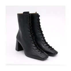 ANGEL ALARCON Pacuare - Botines Con Cordoneras Y Cremallera Con Tacon Ancho New