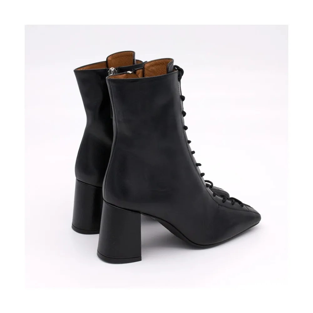 ANGEL ALARCON Pacuare - Botines Con Cordoneras Y Cremallera Con Tacon Ancho New