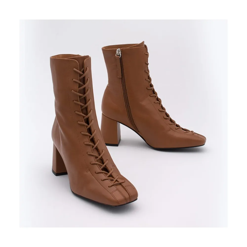 ANGEL ALARCON Pacuare - Botines Con Cordoneras Y Cremallera Con Tacon Ancho Hot