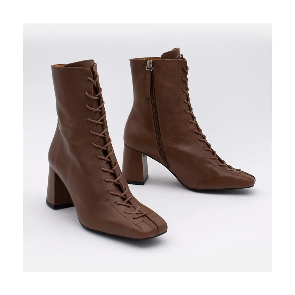 ANGEL ALARCON Pacuare - Botines Con Cordoneras Y Cremallera Con Tacon Ancho Discount