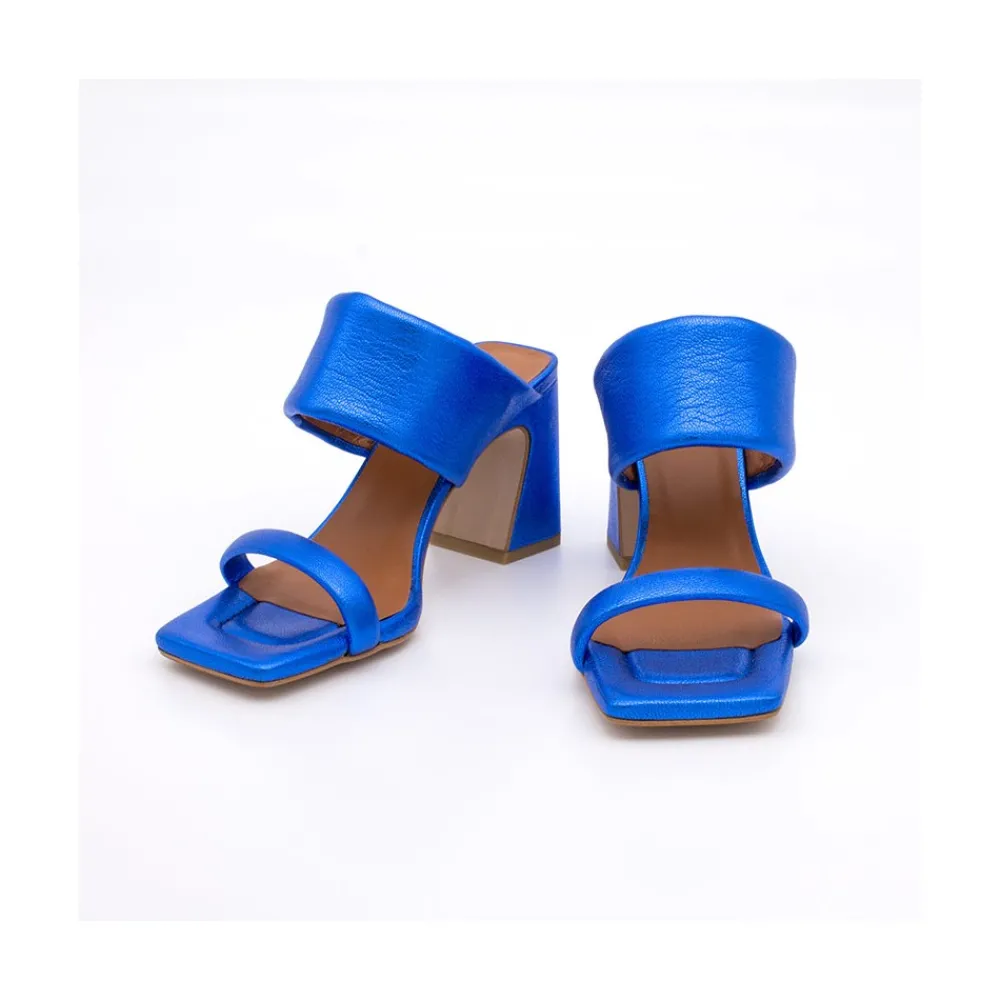 ANGEL ALARCON Parton - Sandalias Metalizadas Acolchadas Con Tacon Outlet