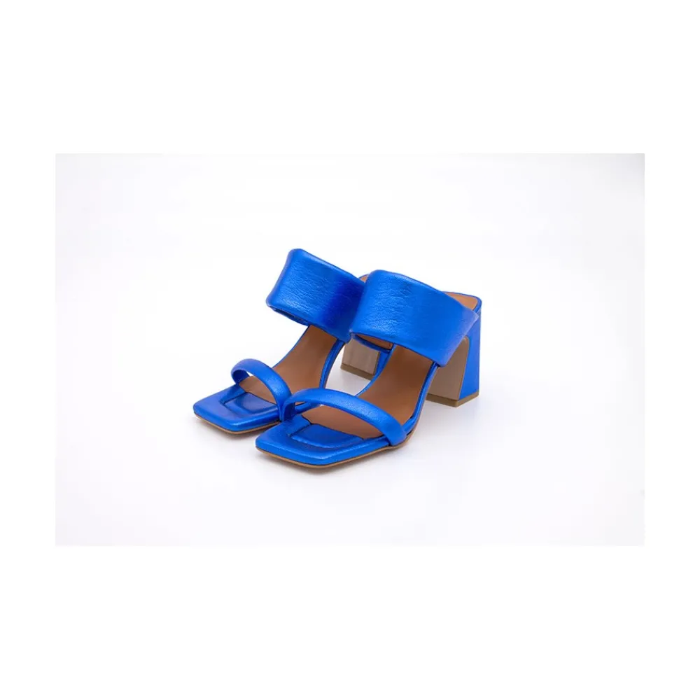 ANGEL ALARCON Parton - Sandalias Metalizadas Acolchadas Con Tacon Outlet