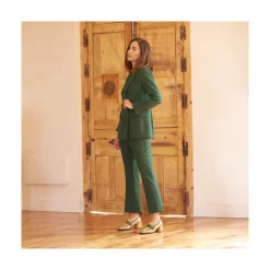 ANGEL ALARCON Peggy - Mocasin De Piel Brillante Duotono Con Tacon Ancho Clearance
