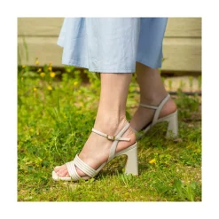 ANGEL ALARCON Robyn - Sandalias De Piel De Tiras Con Tacon Alto New