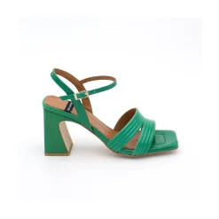 ANGEL ALARCON Robyn - Sandalias De Piel Brillante De Tiras Con Tacon Alto Online