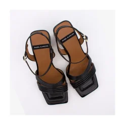 ANGEL ALARCON Robyn - Sandalias De Piel Brillante De Tiras Con Tacon Alto Online