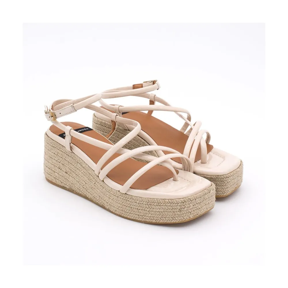 ANGEL ALARCON Shirelles - Sandalia De Piel De Cuna De Esparto Trenzado Discount