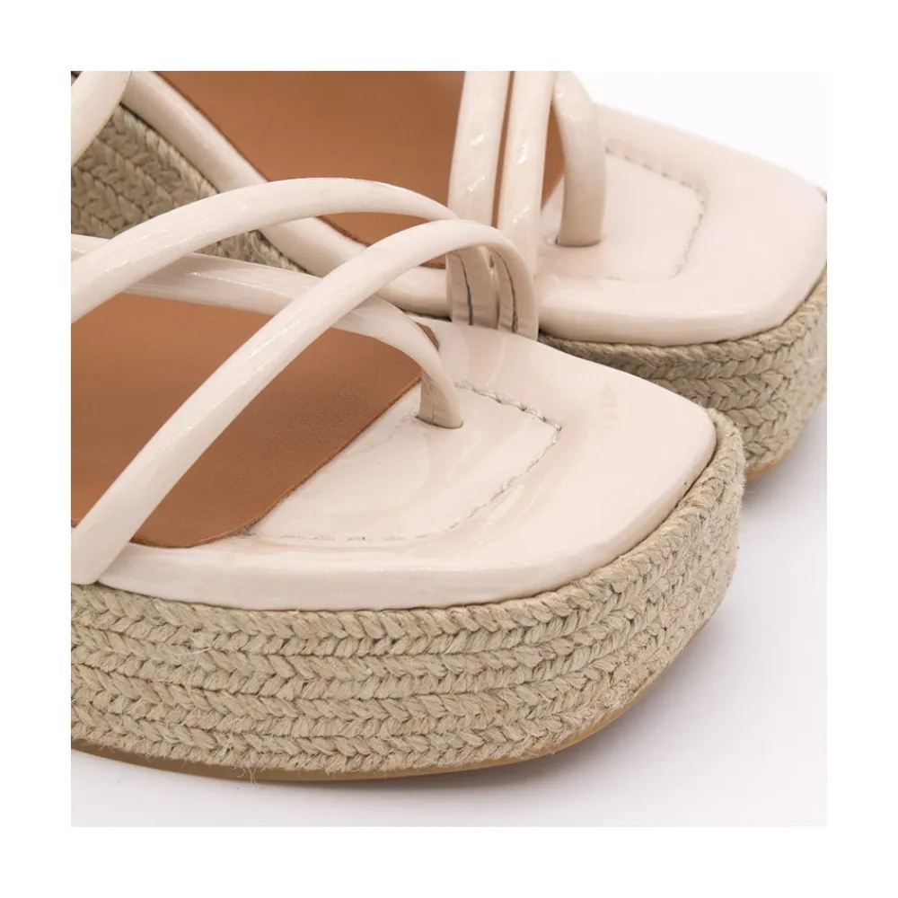 ANGEL ALARCON Shirelles - Sandalia De Piel De Cuna De Esparto Trenzado Discount