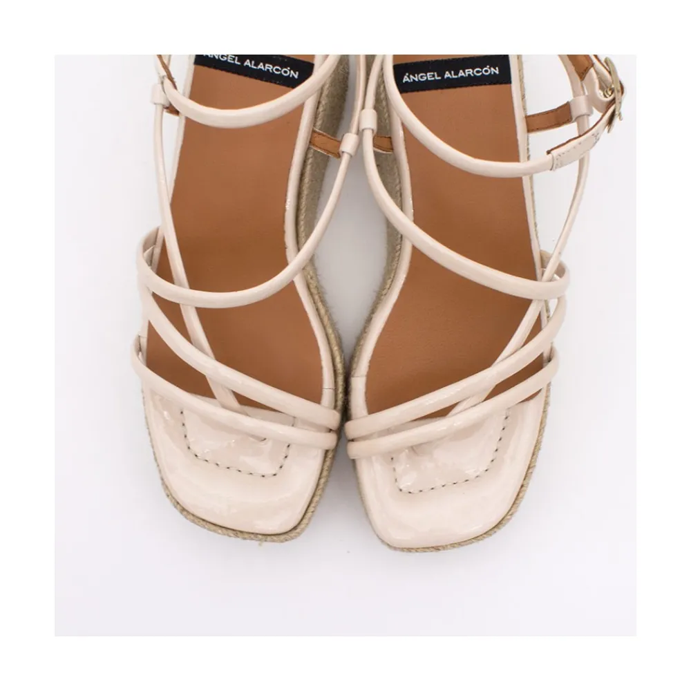 ANGEL ALARCON Shirelles - Sandalia De Piel De Cuna De Esparto Trenzado Discount
