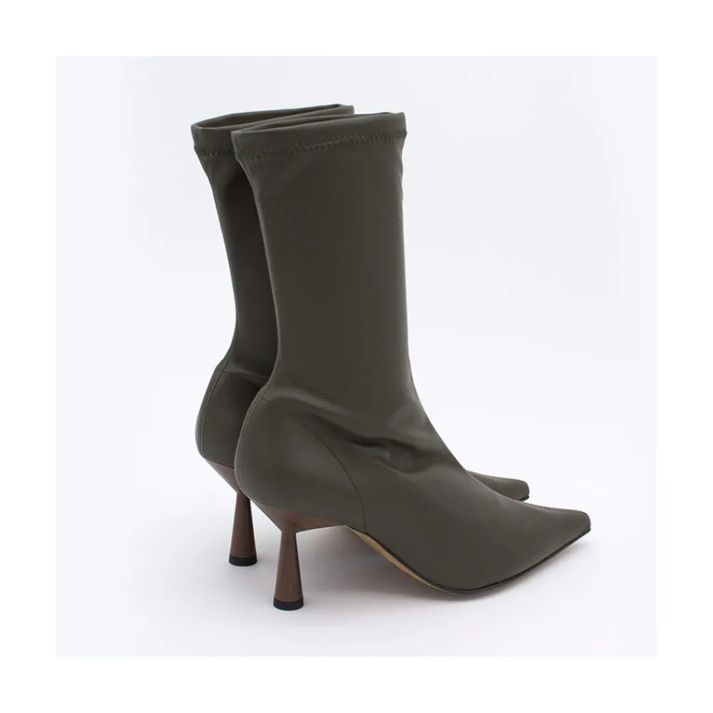 ANGEL ALARCON Small Lori - Botin Elastico Con Tacon Alto Y Punta Fina