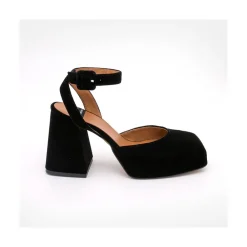 ANGEL ALARCON Suzanne - Zapatos De De Pulsera De Terciopelo Con Tacon Y Plataforma Discount